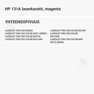 HP 131A laserkasetti, magenta - Yhteensopivat tulostinmallit
