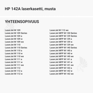 HP 142A laserkasetti, musta - Yhteensopivat tulostinmallit