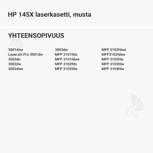 HP 145X laserkasetti, musta - Yhteensopivat tulostinmallit