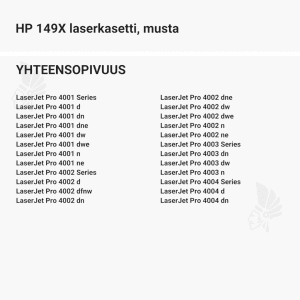 HP 149X laserkasetti, musta - Yhteensopivat tulostinmallit