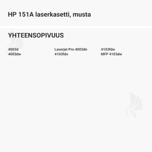 HP 151A laserkasetti, musta - Yhteensopivat tulostinmallit