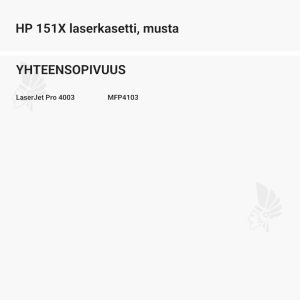 HP 151X laserkasetti, musta - Yhteensopivat tulostinmallit