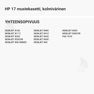 HP 17 mustekasetti, kolmivärinen - Yhteensopivat tulostinmallit