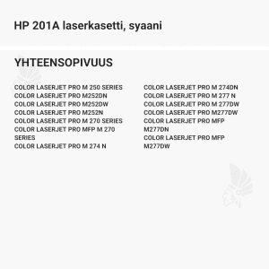HP 201A laserkasetti, syaani - Yhteensopivat tulostinmallit