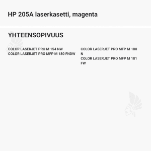 HP 205A laserkasetti, magenta - Yhteensopivat tulostinmallit