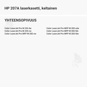 HP 207A laserkasetti, keltainen - Yhteensopivat tulostinmallit