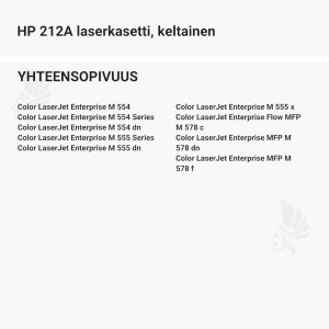 HP 212A laserkasetti, keltainen - Yhteensopivat tulostinmallit
