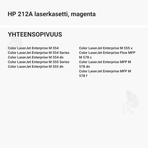 HP 212A laserkasetti, magenta - Yhteensopivat tulostinmallit