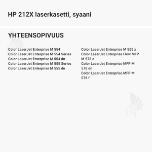 HP 212X laserkasetti, syaani - Yhteensopivat tulostinmallit