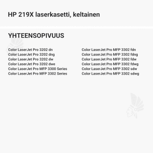 HP 219X laserkasetti, keltainen - Yhteensopivat tulostinmallit
