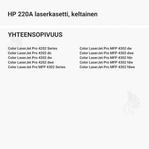 HP 220A laserkasetti, keltainen - Yhteensopivat tulostinmallit