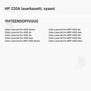 HP 220A laserkasetti, syaani - Yhteensopivat tulostinmallit
