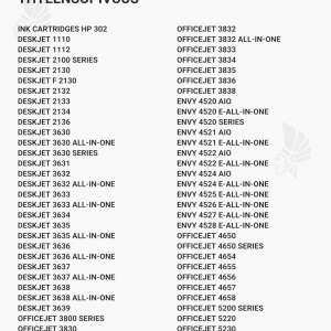 HP 302 mustekasetti, kolmivärinen - Yhteensopivat tulostinmallit