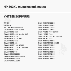 HP 303XL mustekasetti, musta - Yhteensopivat tulostinmallit