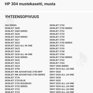 HP 304 mustekasetti, musta - Yhteensopivat tulostinmallit