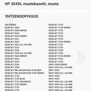 HP 304XL mustekasetti, musta - Yhteensopivat tulostinmallit