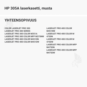 HP 305A laserkasetti, musta - Yhteensopivat tulostinmallit