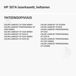 HP 307A laserkasetti, keltainen - Yhteensopivat tulostinmallit