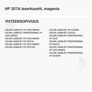 HP 307A laserkasetti, magenta - Yhteensopivat tulostinmallit