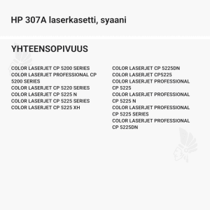HP 307A laserkasetti, syaani - Yhteensopivat tulostinmallit