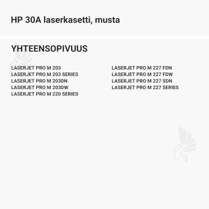 HP 30A laserkasetti, musta - Yhteensopivat tulostinmallit