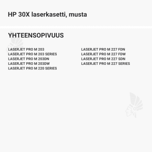 HP 30X laserkasetti, musta - Yhteensopivat tulostinmallit