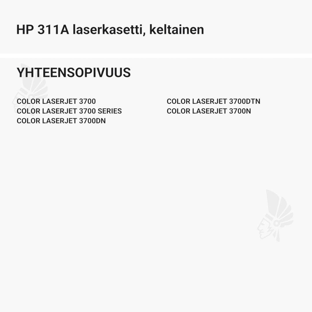 HP 311A laserkasetti, keltainen - Yhteensopivat tulostinmallit