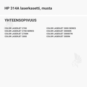 HP 314A laserkasetti, musta - Yhteensopivat tulostinmallit