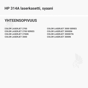 HP 314A laserkasetti, syaani - Yhteensopivat tulostinmallit