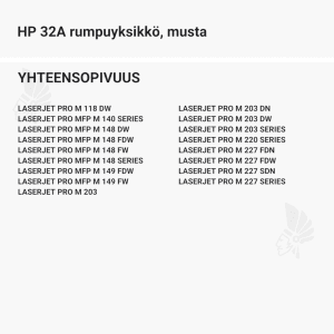 HP 32A rumpuyksikkö, musta - Yhteensopivat tulostinmallit