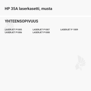 HP 35A laserkasetti, musta - Yhteensopivat tulostinmallit