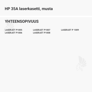 HP 35A laserkasetti, musta - Yhteensopivat tulostinmallit