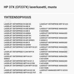 HP 37X (CF237X) laserkasetti, musta - Yhteensopivat tulostinmallit