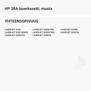 HP 38A laserkasetti, musta - Yhteensopivat tulostinmallit