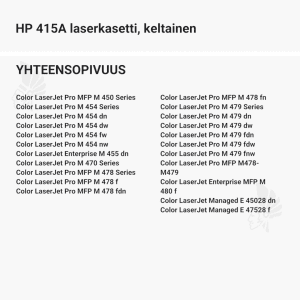 HP 415A laserkasetti, keltainen - Yhteensopivat tulostinmallit