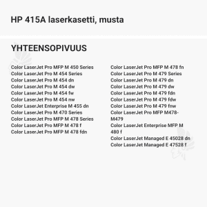 HP 415A laserkasetti, musta - Yhteensopivat tulostinmallit