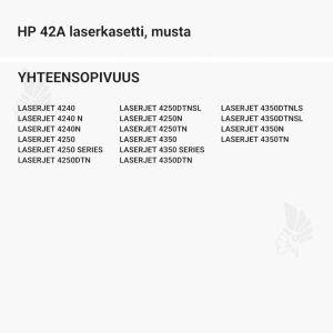 HP 42A laserkasetti, musta - Yhteensopivat tulostinmallit