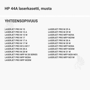 HP 44A laserkasetti, musta - Yhteensopivat tulostinmallit