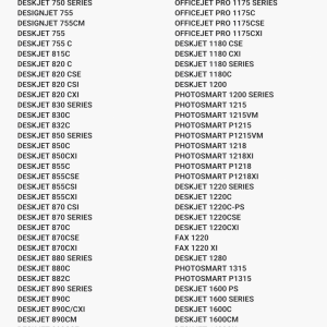 HP 45 mustekasetti, musta - Yhteensopivat tulostinmallit