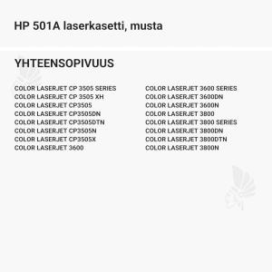 HP 501A laserkasetti, musta - Yhteensopivat tulostinmallit