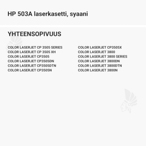 HP 503A laserkasetti, syaani - Yhteensopivat tulostinmallit