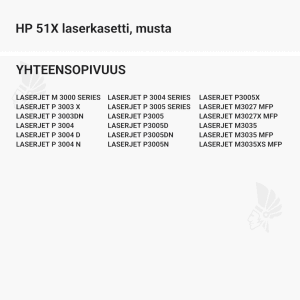 HP 51X laserkasetti, musta - Yhteensopivat tulostinmallit
