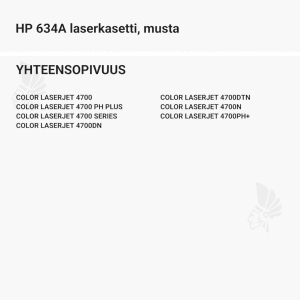 HP 634A laserkasetti, musta - Yhteensopivat tulostinmallit