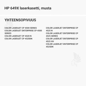 HP 649X laserkasetti, musta - Yhteensopivat tulostinmallit