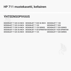 HP 711 mustekasetti, keltainen - Yhteensopivat tulostinmallit