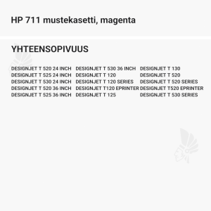 HP 711 mustekasetti, magenta - Yhteensopivat tulostinmallit