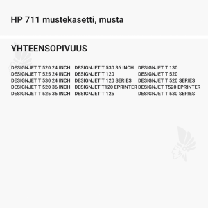 HP 711 mustekasetti, musta - Yhteensopivat tulostinmallit