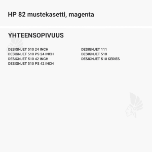 HP 82 mustekasetti, magenta - Yhteensopivat tulostinmallit