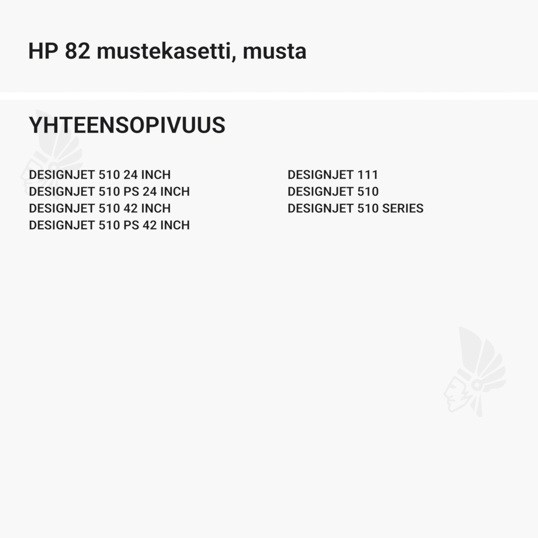 HP 82 mustekasetti, musta - Yhteensopivat tulostinmallit