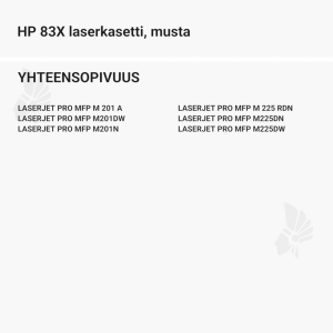 HP 83X laserkasetti, musta - Yhteensopivat tulostinmallit